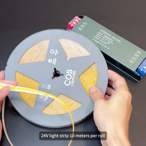 DC12V/24V COB LED Strip Lights Ultra-Bright Warm & Cool White Essential for Living Room & Store Decoration