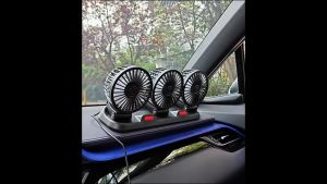 HOMEKING | Car Strong Triple Fan 360° Air Conditioning 3X Cooler Desktop USB Mini Fan with Parking Number For Car & Truck Kipas Kereta