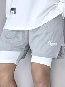 Quần Short Thể Thao American plus Size 300lbs Rộng Rãi Quần Thể Thao Bốn Mảnh Quần Chạy Bộ Thể Dục Thường Ngày Mùa Hè Cho Nam