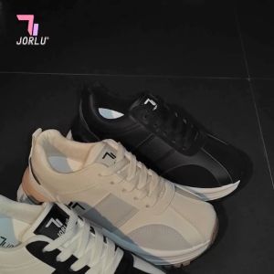 JORLU Sepatu Sneakers Wanita Korea Kasual Sport Shoes Beige 1018