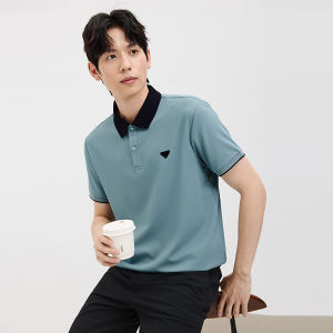 High Elasticity Short Sleeve Polo Shirt for Men Casual Turn-down Collar T-shirt Septwolves Summer New Style Standard Fit Leisure Wear