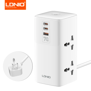 Ổ Cắm Điện Đa Năng LDNIO 7 Trong 1 2500W Với Trạm Sạc USB 70W 2 Ổ Cắm 2 Cổng USB-C 2 Cổng USB-A Dây Nối Dài - Bộ Chuyển Đổi Điện