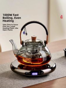 YIHUTEA | High-Temperature Resistant Thick Glass Electric Kettle and Teapot Set