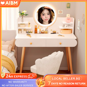 AIBM Dressing Table with LED Mirror Meja Solek With Drawer Storage Desk Makeup Up Table Cosmetic Table Gift Girl 梳妝臺