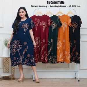 Daster Lowo Jumbo Motif Adat Dress Busui Jumbo Resleting Depan Bahan Rayon