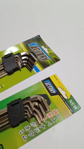 Paket Kunci L Set 9 Pcs 15-10 mm Panjang Pendek 6pt CR-V Hex Key Wrench Victory / kunci l set lengkap / kunci l tekiro 1 set lengkap ori
