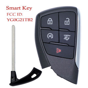 KEYECU For 2021 - 2022 Chevrolet Suburban Tahoe New Smart Keyless Key 5 Button 434MHz ID49 Chip FCC:YG0G21TB2 With Blade