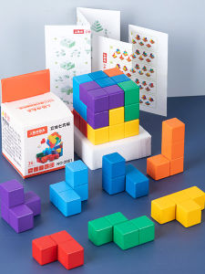 Educational Wooden Cube Puzzle Toys Childrens Early Education Intelligence Training Spatial Skills Somatosensory Blocks