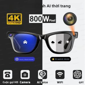 Kính Thông Minh 8MP AI Nhận Dạng Ảnh Dịch Thuật 270mAh IP65 Kính Thời Trang Chống Nước Bluetooth Camera Ống Kính Kép Cho Android Và iOS