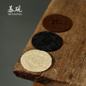 Muyan Chinese Style Handmade Retro Pattern Tea Coaster Heat Resistant Gourd Fiber Tea Pot Mat Dry Foaming Tea Ceremony Accessory