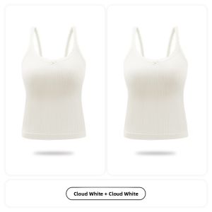 Miiow | Ice Silk Thin U-Neck Lace Bralette Tank Top Womens Summer 2025 Integrated Strapless Bra Comfortable Nylon Blend Regular Length