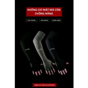 Bao tay chống nắng găng tay chống nắng nam dài Sport hở ngón chống tia UV UPF50+ vải lụa cao cấp - Life Style 4U