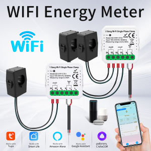 Tuya Smart WiFi Energy Meter 1/2CH Current Transformer Clamp Solar PV System Export Import Power Production Consumption Monitor