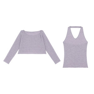 Women Two-Piece Knitted Tunic Top