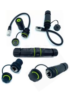 RJ45CAT6A ช่องเชื่อมต่อเครือข่ายอุตสาหกรรมกันน้ำ M20 ป้องกันการสั่นสะเทือน 10 กิกะไบต์ต่อวินาที โทรศัพท์มือถือ