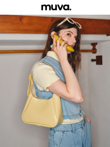 MUVA Soft Leather Underarm Bag 2024 New Original Design Sensation Small Batch Calfskin Single Shoulder Bag Fashion Trend