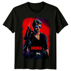 Cobra 1986 Retro Phim Hành Động Graphic Tee Vintage Cổ Tròn Áo Thun Nữ Tay Ngắn Dành Cho Nam Và Nữ Sylvester Stallone Cop Thriller Cổ Điển