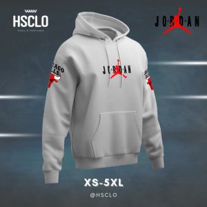 Hoodie Sweater Jumper HSCLO BULLS WHITE HOODIE: Bahan Fleece Jaket Lengan Panjang Ukuran Jumbo Big Size