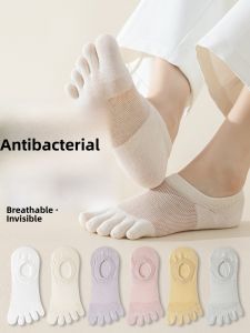 JINGCHI | Womens Yoga Pilates Thin Fingerless Socks Professional Anti-slip Antibacterial Short Boat Socks For Summer Exercise