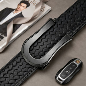 Fashion Business Mens Belt Alloy Buckle Belt High-Quality Leather Soft Belt Suitable for Work Pants and Jeans