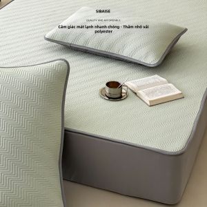 SIBAISE | Bộ Đồ Chăn Ga Gối Cảm Giác Lạnh Mềm Mại 3 Món Có Thể Giặt Máy