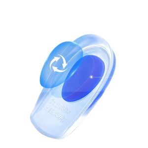 1คู่ (2ชิ้น) เจลซิลิโคนส้นเท้าถ้วยรองเท้าแทรกแผ่นเบาโรงงาน Plantar Fasciaki ปวดส้นเท้าดูแลเท้า