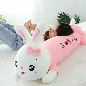 Thú nhồi bông thỏ mặc váy nằm dễ thương - Size từ 60cm đến1m - Quà tặng gấu bông thỏ mặc váy đáng yêu.