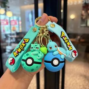 Potdemiel | Hot Sale Pokémon Poké Ball Keychain Set Cute Pikachu Eevee Charmander Figure Anime Collectible Ring for Bag Backpack Gift