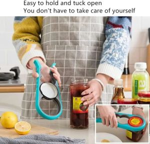 Jar Opener Easy Grip Bottle Opener Twist Off Lid Quick Opening Cooking Everyday Use for Weak Hands and Arthritic