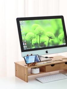Monitor Stand Wood Desk Organizer