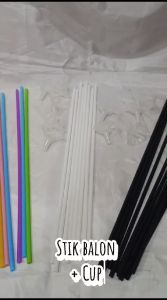 Partybaloon Stik balon ulang tahun | Stik dan cup isi 5 PC