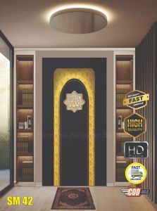 Stiker Dinding Musholla - Wallpaper Dinding Musholla Estetik - Stiker Mihrab - Stiker Dekorasi - Stiker Musholla Rumah Kantor Apartemen Dll