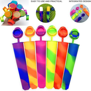 Ice Cream Molds Kids Silicone Ice Lolly Mold Yogurt Jelly Ice Lolly Pop with Lid Popsicle Maker Molds DIY Frozen Popsicle Maker