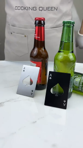 5 PCS โพดํา ก ช่างทําไวน์ ที่เปิดขวดสแตนเลสเล่นไพ่ที่เปิดขวดบัตรเครดิตที่เปิดขวดครัวบาร์เครื่องมือของขวัญ