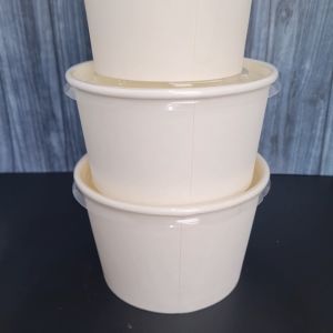 Mangkok kertas 22 oz + lid TUTUP / Paper Bowl / mangkok kertas polos 22 Oz 650 ml + Tutup Bowl (25 pcs) mangkok premium / mangkok es / mangkok bakso