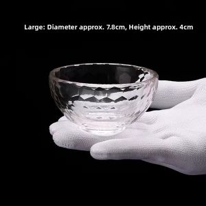 White Crystal Glass Bowl Indoor Use Water Supply Cup Holy Water Bowl Offering Bowl Oil Lamp Bowl Handmade Craft Home Decor