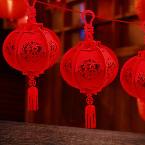 1/2 cái phong cách Trung Hoa cổ đỏ Fu nhân vật đèn lồng 2025 Lễ Hội Mùa Xuân Treo Tường cảm thấy đèn lồng phước lành Mặt dây chuyền