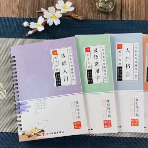 Chinese Writing Stickers 凹槽练字帖 爆款练字帖 成人行书行楷书 硬笔练字字帖 神器字帖反复使用 Learn Chinese For Beginner