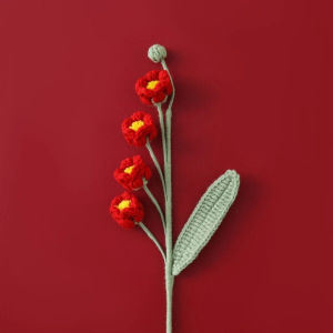 Handmade Crocheted Wool Flower Artificial Bellflower Bouquet Home Decor Faux Flower Arrangement Crafted Home Artistry