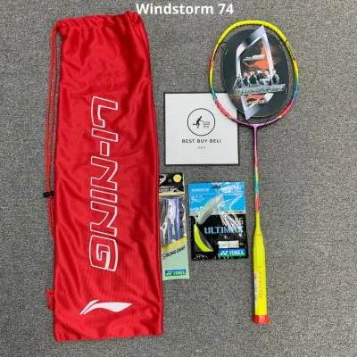 Li-Ning Windstorm 747576 Badminton Racket Light Weight Racket 66gm+ Ready Stock
