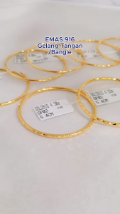 Emas 916 Gelang Tangan untuk charms/ Licin | Gold 916 Bangles for charms / Plain - GP01+