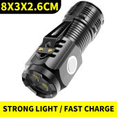 LED Flashlight Waterproof Rechargeable Super Bright Heavy Duty Long Life Long Shot Cap Clip Light