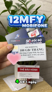 ( TẶNG QUE CHỌI SIM ) Sim 5G Mobifone Giá Rẻ 12MFY Data 100GB/Tháng ( ~33GB/ngày ) Tốc Độ Cao - Trọn Gói 1 Năm Không Phát Sinh Chi Phí - Bảo Hành Lỗi 1 Đổi 1 . FREESHIP - CHƯA KÍCH HOẠT