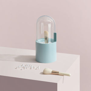 Makayo กล่องเก็บแปรงแต่งหน้า มีลูกปัดมุขแถม กล่องเก็บของตั้งโต๊ะ makeup brush storage box