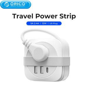 ORICO Travel USB Power Strip Wall Mounted Network Filter with 2 AC 2 USB Power Adapter USPlug Portable Charging Station(US PLUG)
