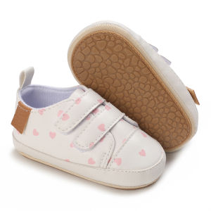 New Baby Casual Shoes Vintage Leather Classic Color Matching Baby First Walker Shoes Rubber Sole Soft Non-slip Toddler Crib Shoe
