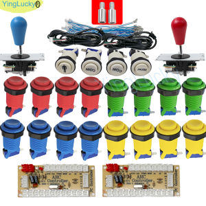 2 Player Arcade DIY Kit Zero Delay Arcade USB Encoder for PC Raspberry Pi with Happ Push Buttons Sanwa Joystick to Arcade Cabine