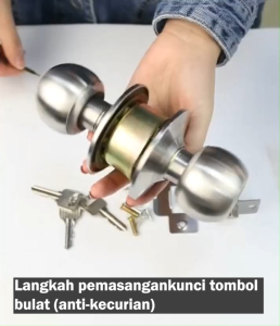 Remax Cylindrical Door Lock Stainless Steel Cylindrical Knob 60mm - 95mm (LOCAL STOCK)