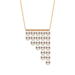 Helas | Flow Series Cultured Freshwater Pearl Designer Beaded Necklace 14K Rose Gold