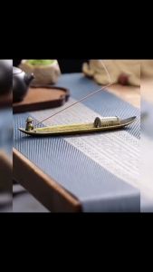 Creative Incense Holder Incense Holder Boat Old Men Fishing Japanese Style Incense Stick Burner Aromatherapy Ornament Home Decor